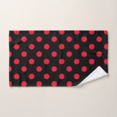 Schwarz & Rot Polka Dots Dot Badhandtuch Set (Handtuch)