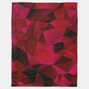 Schwarz, rot, polygonal fleecedecke