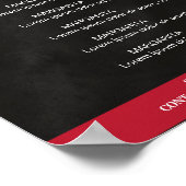 Schwarz, Rot Preislisten Poster (Ecke)