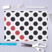 Schwarz/Rot-Punkte-Muster + Hintergrund Seidenpapier (Handwerk)