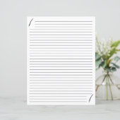 Schwarz-Rot-Quill-Federn Lined Stationery (Stehend Vorderseite)