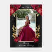 Schwarz-Rot-Quinceañera Eintrag Akryllische Zeiche Acrylschild (Vorderseite)