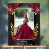 Schwarz-Rot-Quinceañera Eintrag Akryllische Zeiche Acrylschild (Neutral)