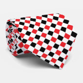 Schwarz-Rot-Raute-Muster Krawatte (Gerollt)