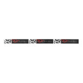 Schwarz-Rot-Reverse-Swirl-Brautparty Satinband (Vorderseite)