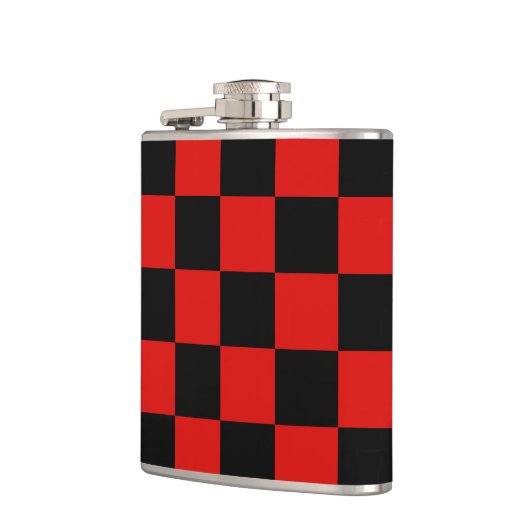 Schwarz-rot-Schachbrett - Mailand Flachmann (Links)