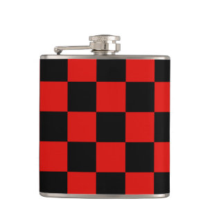 Schwarz-rot-Schachbrett - Mailand Flachmann