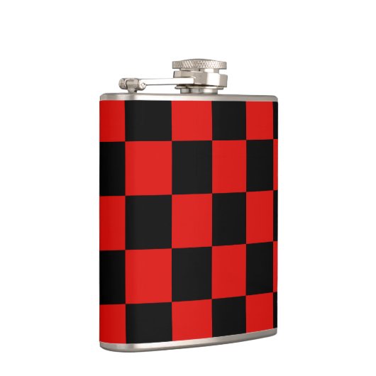 Schwarz-rot-Schachbrett - Mailand Flachmann (Rechts)