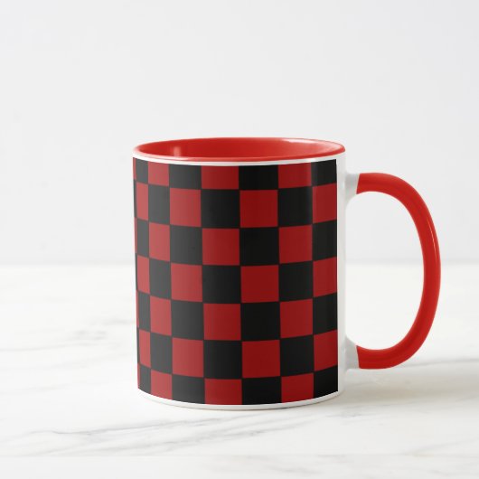 Schwarz-Rot-Schachbrett Tasse (Rechts)