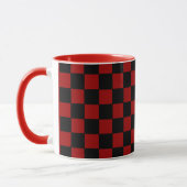 Schwarz-Rot-Schachbrett Tasse (Links)