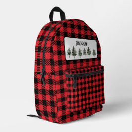 Schwarz-Rot-Schachtel Bedruckter Rucksack