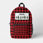 Schwarz-Rot-Schachtel Bedruckter Rucksack (Vorderseite)