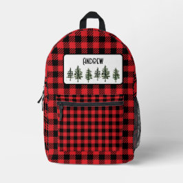 Schwarz-Rot-Schachtel Bedruckter Rucksack