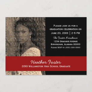 Schwarz/Rot-Schule Farbblöcke Grad Einladung