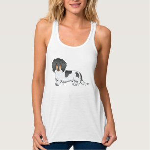 Schwarz-Rot-Schwarzweißer Langhaar-Dachshund Tank Top