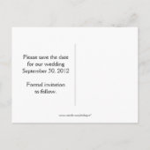 Schwarz-Rot-Silber-Monogramm-Damaske Save the Date Ankündigungspostkarte (Rückseite)