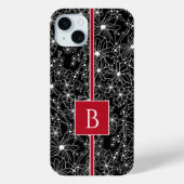 Schwarz-Rot-Sketch-Monogramm Case-Mate iPhone Hülle (Rückseite)