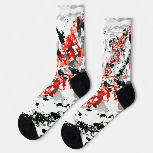 Schwarz-Rot-Socke Socken (Linkes Detail)