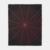 Schwarz-Rot-Spinnennetz Halloween-Muster Fleecedecke (Vorderseite)