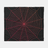 Schwarz-Rot-Spinnennetz Halloween-Muster Fleecedecke (Vorderseite (Horizontal))