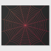 Schwarz-Rot-Spinnennetz Halloween-Muster Geschenkpapier (Flach)