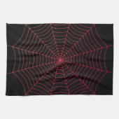Schwarz-Rot-Spinnennetz Halloween-Muster Geschirrtuch (Horizontal)