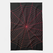 Schwarz-Rot-Spinnennetz Halloween-Muster Geschirrtuch (Vertikal)