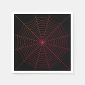 Schwarz-Rot-Spinnennetz Halloween-Muster Serviette (Vorderseite)