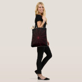 Schwarz-Rot-Spinnennetz Halloween-Muster Tasche (Am Model)