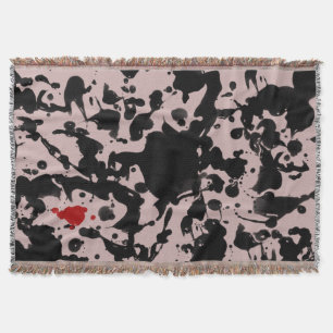 Schwarz/Rot / Spritzer + Ihre Hintergrundfarbe Decke
