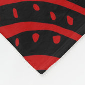 Schwarz-Rot-Stämme Abstrakt Fleecedecke (Ecke)