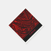 Schwarz-Rot-Stämme Abstrakt Serviette (Ecke)