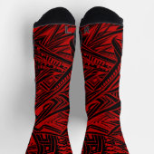 Schwarz-Rot-Stämme Abstrakt Socken (Oben)