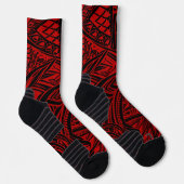 Schwarz-Rot-Stämme Abstrakt Socken (Rechts)