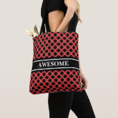 Schwarz & Rot Stilvolles Diamantmuster Tasche (Von Nahem)