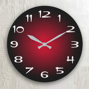 Schwarz-Rot-Strahlung Große Wanduhr