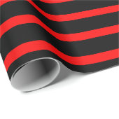 Schwarz-Rot-Streifen Geschenkpapier (Rolleneckpunkt)