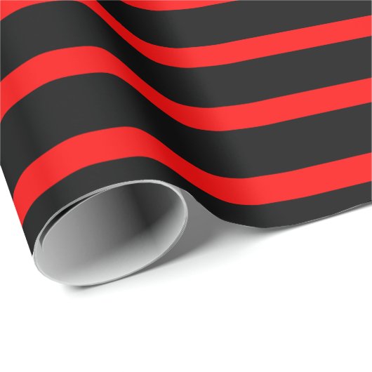 Schwarz-Rot-Streifen Geschenkpapier (Rolleneckpunkt)