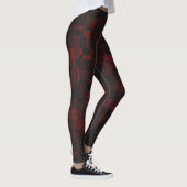 Schwarz Rot subtile Wiedergabe auf Farbe Frauen Ko Leggings (Rechts)