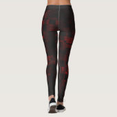 Schwarz Rot subtile Wiedergabe auf Farbe Frauen Ko Leggings (Rückseite)