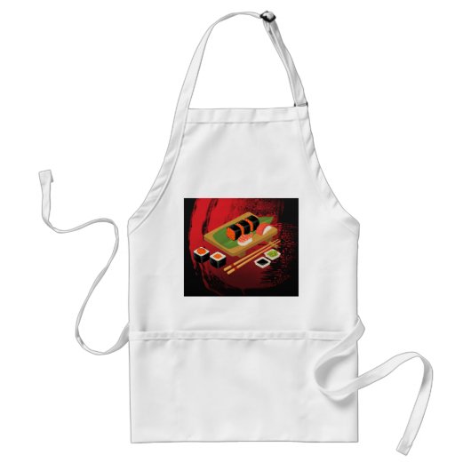 Schwarz & Rot Sushi Koch Schürze (Vorne)