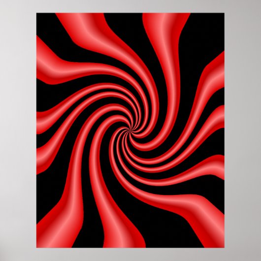 Schwarz-Rot-Swirl Poster (Vorne)