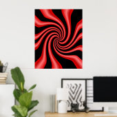 Schwarz-Rot-Swirl Poster (Heimbüro)