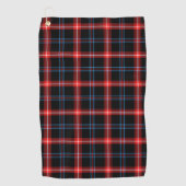 Schwarz-Rot-Tartan-Muster Golfer-Handtuch Golfhandtuch (Vorderseite)