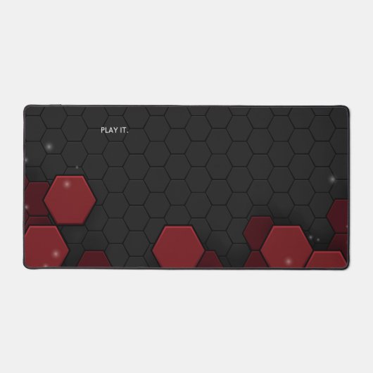 Schwarz-Rot-Technologie-Muster Schreibtischunterlage (Vorderseite)