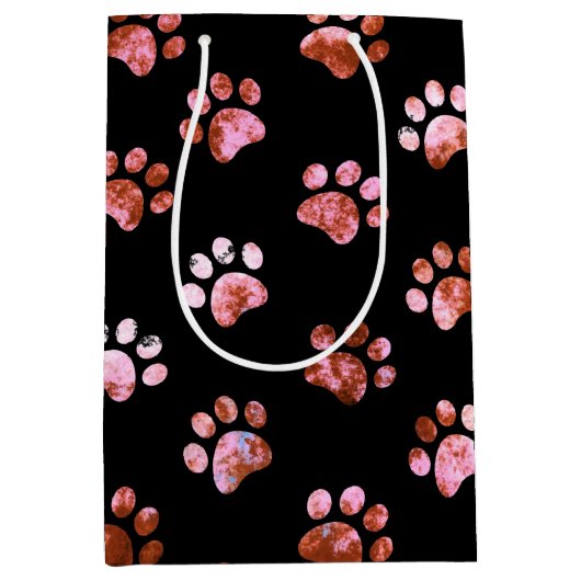 Schwarz-rot Texturfarben Druckmuster Mittlere Geschenktüte (Vorderseite)