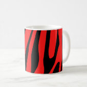 Schwarz - Rot Tiger Tiger Nahtloses Muster Kaffeetasse (VorderseiteRechts)