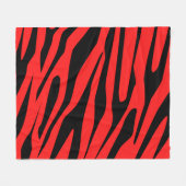 Schwarz - Rot-Töne Tiger Nahtloses Muster  Fleecedecke (Vorderseite (Horizontal))