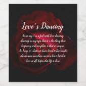 Schwarz, Rot und Rose Weinetikett (Einzelnes Label)