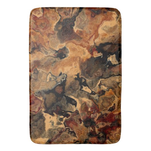 Schwarz, Rot und Rost Badematte (Vorderseite Vertikal)